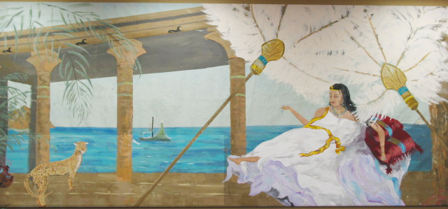 Cleopatra mural on canvas 5x11ft.